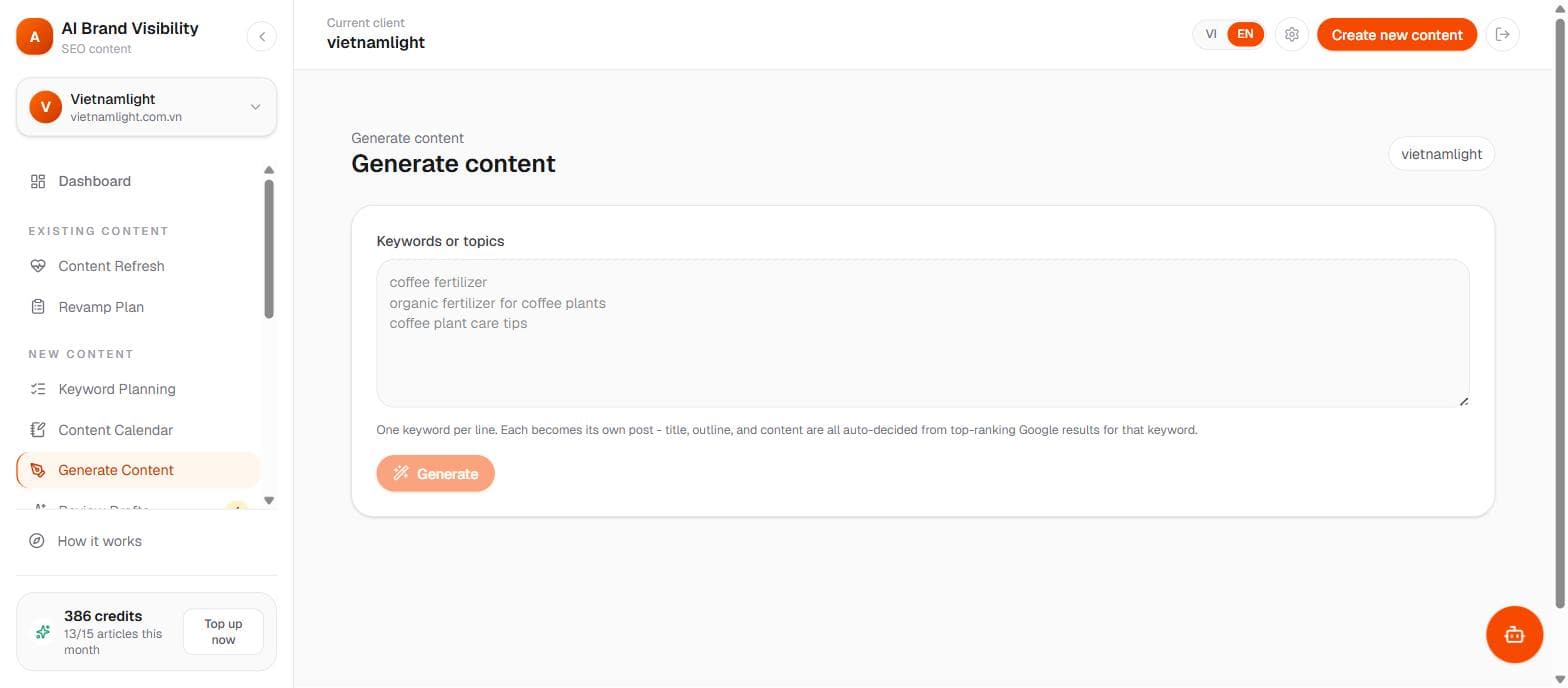 Create new content